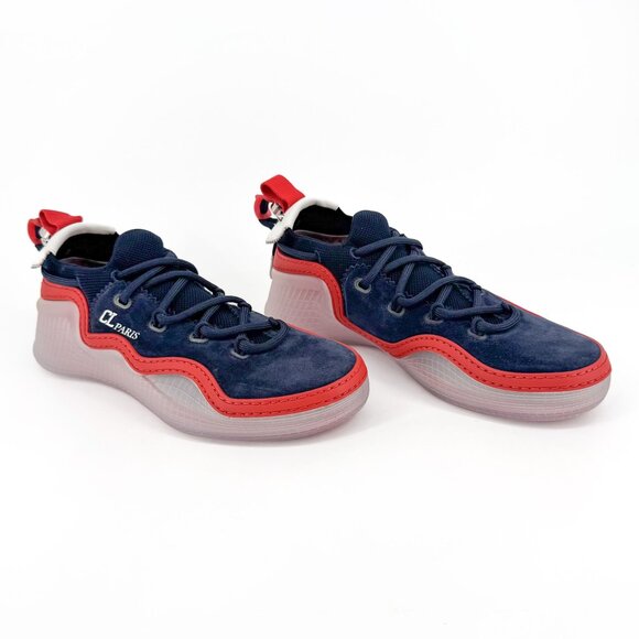 Christian Louboutin Arpoador Navy Drawstring Sock Sneakers Size 39 US 9 Women's - Picture 1 of 16